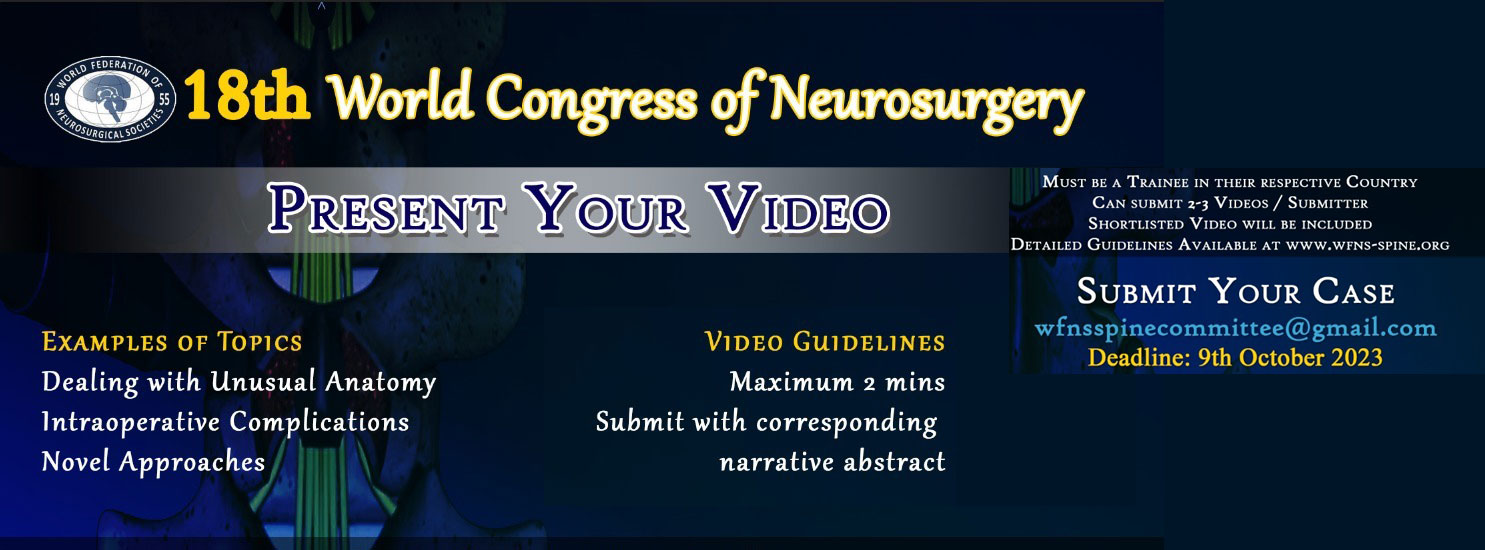 18th world congress of neurosurgery present your video